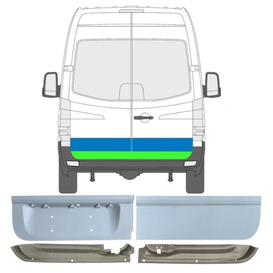 Aizmugurējo durvju panelis priekš Volkswagen Crafter 2005-2017 / Kreisais+Labais 17175