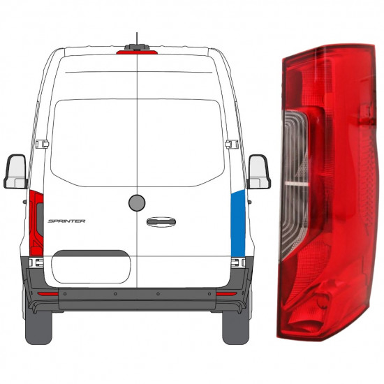 Aizmugurējais lukturis priekš Mercedes Sprinter 2018- / Labā 12923