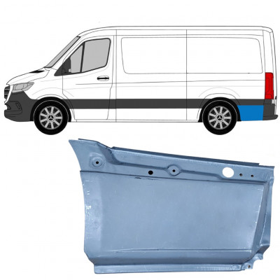 Aizmugurējā arka apakšējā daļa aiz riteņa priekš Mercedes Sprinter 2018- / SWB / MWB / Standarta / Kreisā 8188