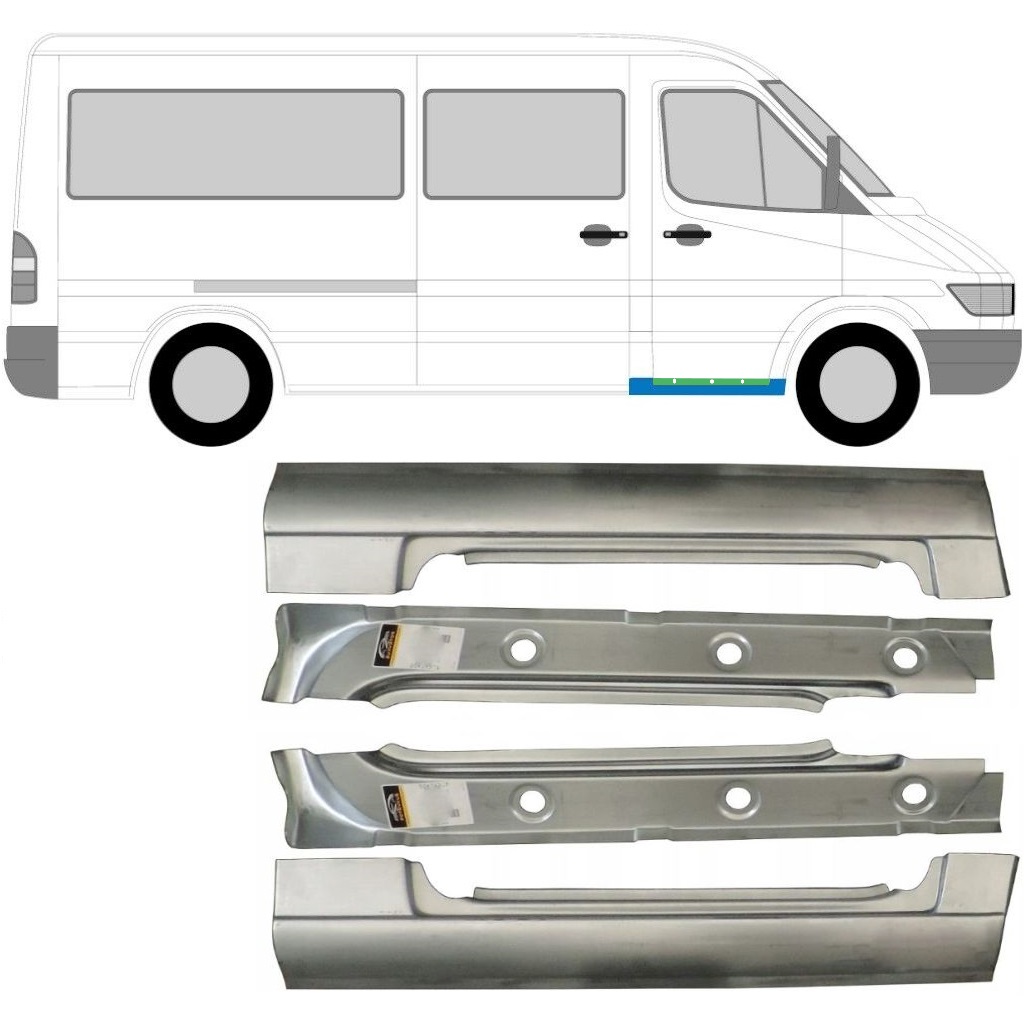 Priekšējais Iekšējais Un Ārējais Slieksnis Priekš Mercedes Sprinter 1995-2006 / Kreisais+Labais / Komplekts 10435