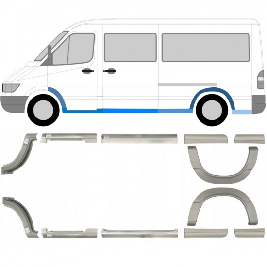 Remontdaļu komplekts priekš Mercedes Sprinter 1995- / MWB / Kreisais+Labais /  6756