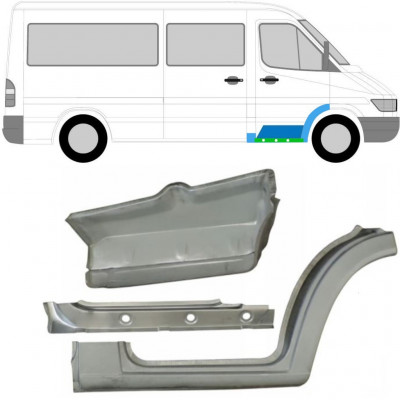 Iekšējais slieksnis + spārns + priekšējais pakāpiens priekš Mercedes Sprinter 1995-2006 / Labā / Komplekts 10521