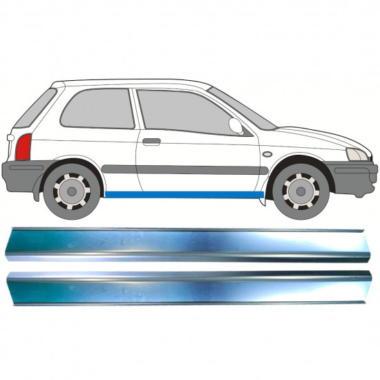 Slieksnis priekš Toyota Starlet 1996-1999 / Kreisais = Labais (simetrisks) / Komplekts 9887