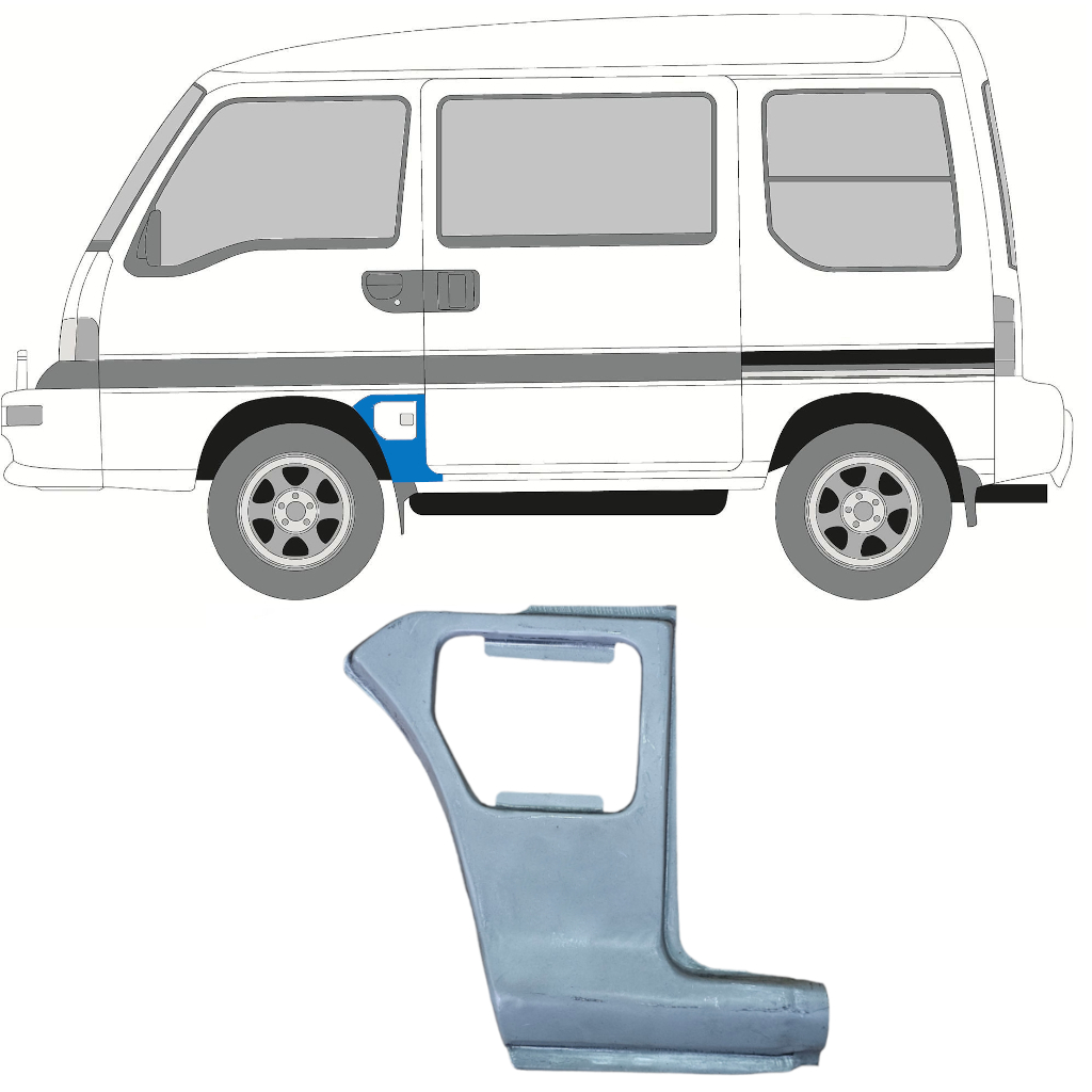 Priekšējā Spārna Daļa Priekš Subaru Libero 1983-1998 / Kreisā 8153