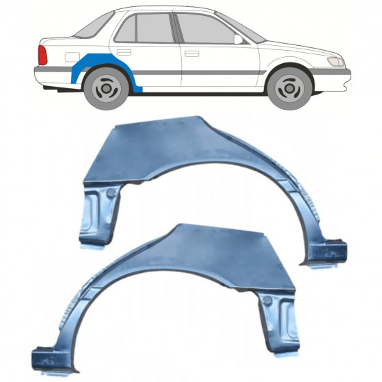 Aizmugurējā arka priekš Nissan Sunny N14 1991-1994 / Kreisais+Labais / Komplekts 11054