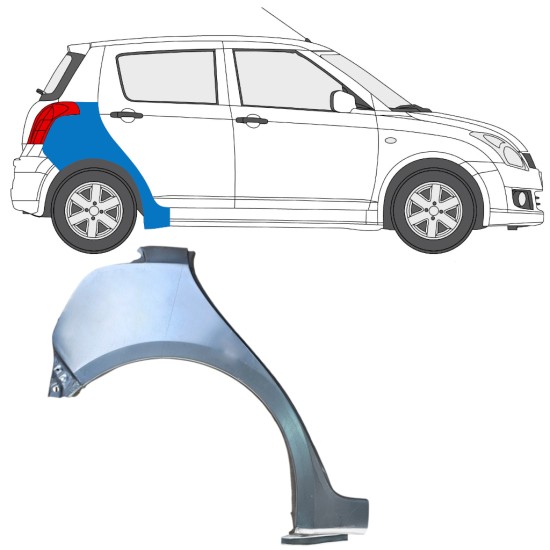 Aizmugurējā arka priekš Suzuki Swift 2005-2010 / Labā 16256