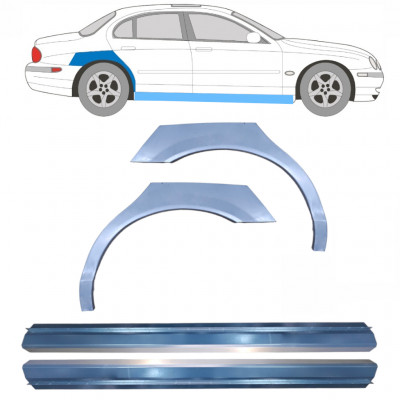 Slieksnis + aizmugurējā spārna daļa priekš Jaguar S-Type 1999-2007 / Komplekts 12625