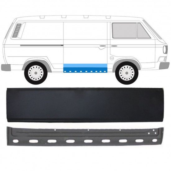 Bīdāmo durvju iekšējā un ārējā daļa priekš VW Transporter T3 1979-1992 / Labā / Komplekts 11637