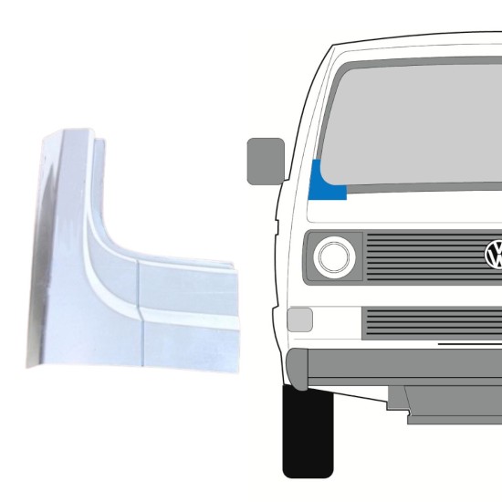 Vējstikla apakšējā daļa priekš Volkswagen Transporter T3 1979-1992 / Labā 16126