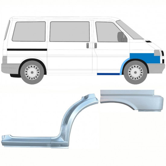 Slieksnis + priekšējā riteņa arka + priekšējā spārna daļa priekš VW Transporter T4 1990- / Labā / Komplekts 10039