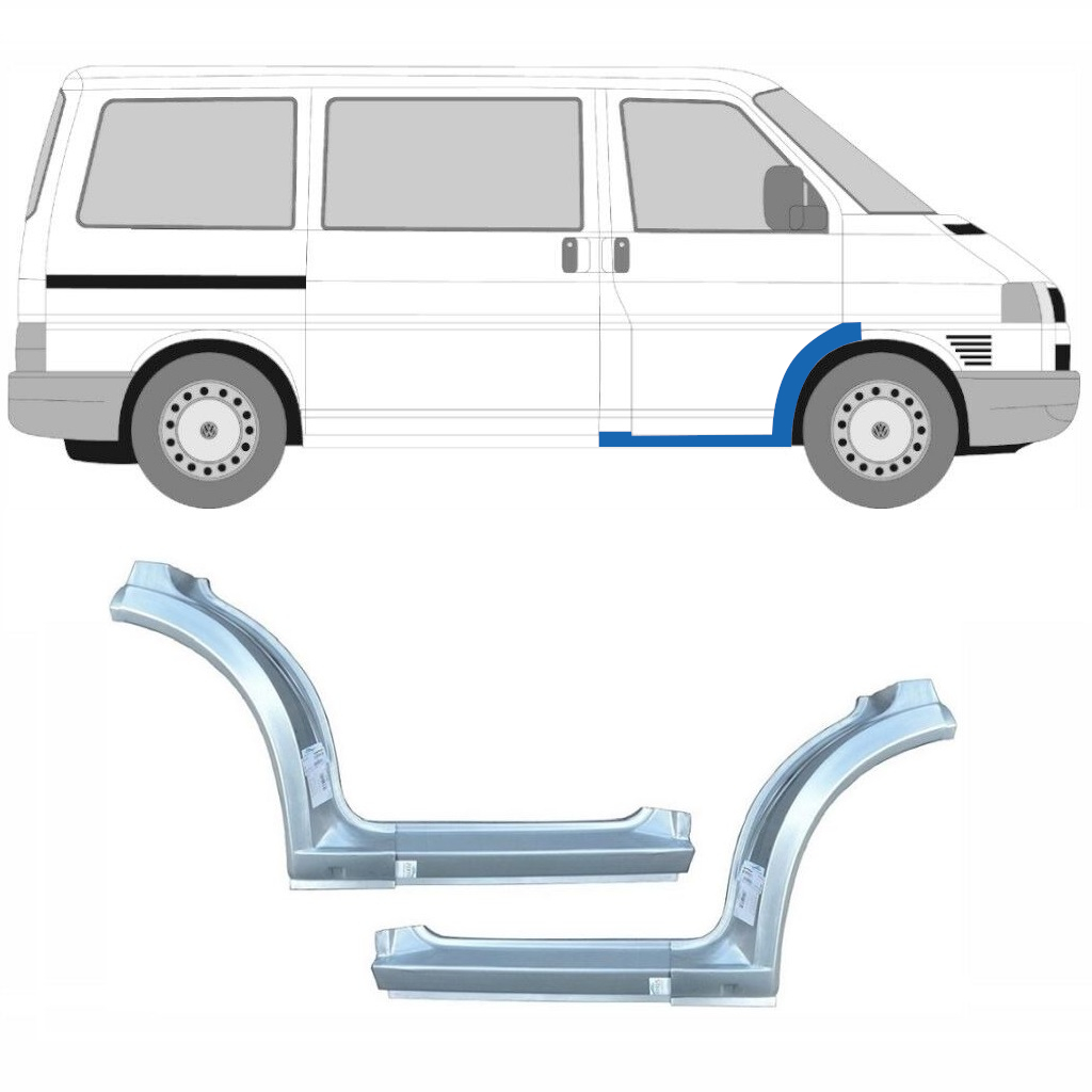 Slieksnis + Priekšējā Riteņa Arka Priekš Volkswagen Transporter T4 1990-2003 / Kreisais+Labais / Komplekts 10671