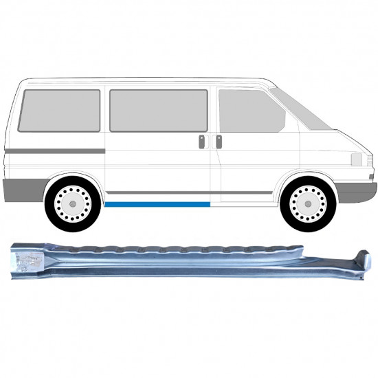 Bīdāmo durvju iekšējais slieksnis priekš VW Transporter T4 1990-2003 / Labā 9094