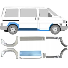 Slieksnis + priekšējā spārna daļa + aizmugurējā spārna daļa priekš Volkswagen Transporter T4 1990-2003 / Komplekts 5983