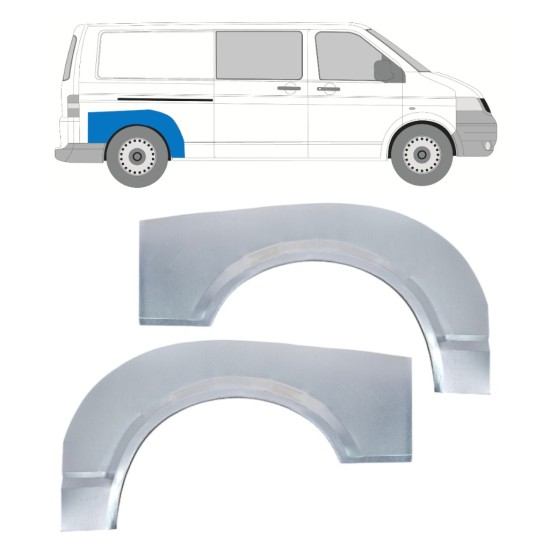 Aizmugurējā arka priekš Volkswagen Transporter T5 2003-2015 / Kreisais+Labais / Komplekts 16372
