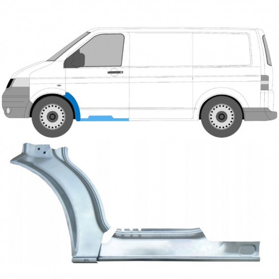 Slieksnis + priekšējā spārna daļa priekš Volkswagen Transporter T5 2003-2015 / Kreisā / Komplekts 12637