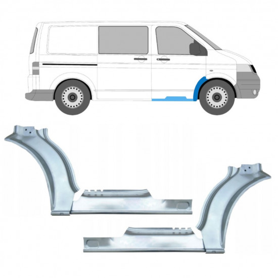 Slieksnis + priekšējā spārna daļa priekš Volkswagen Transporter T5 2003-2015 / Komplekts 12638