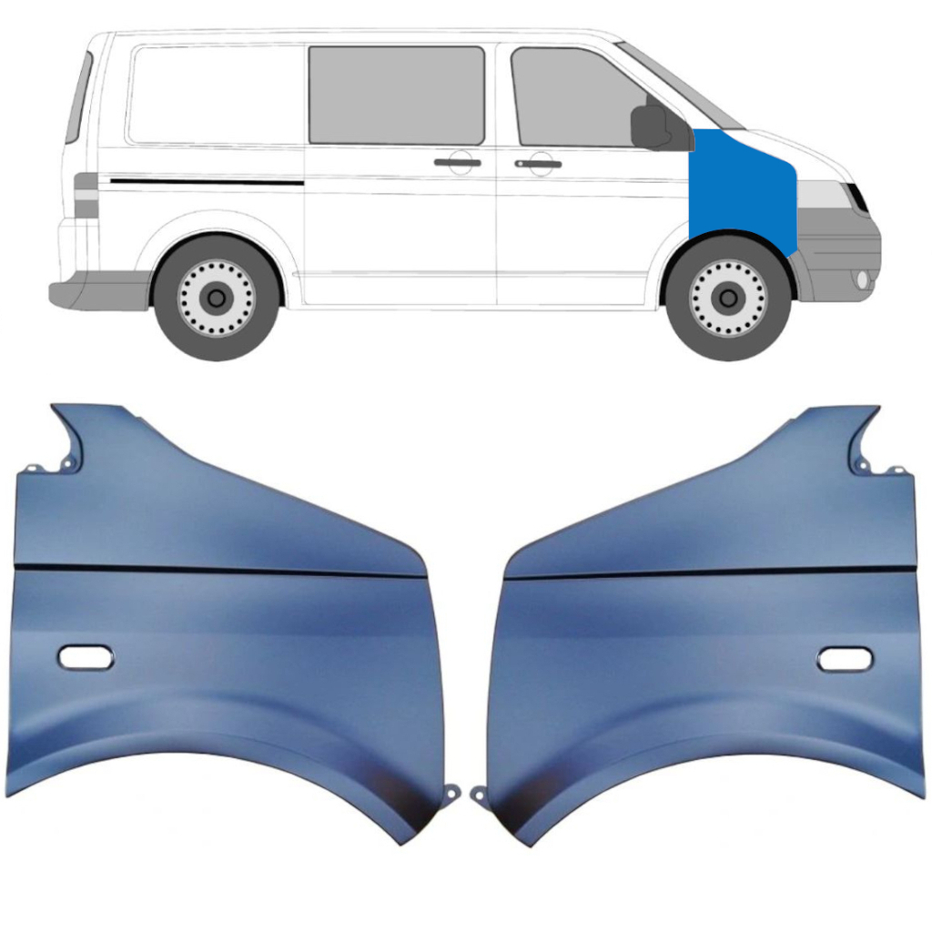 Priekšējais Spārns Priekš Volkswagen Transporter T5 2003-2015 / Kreisais+Labais / Komplekts 10535