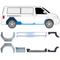 Slieksnis + aizmugurējā spārna daļa priekš Volkswagen Transporter T5 2003-2015 / Komplekts 11536