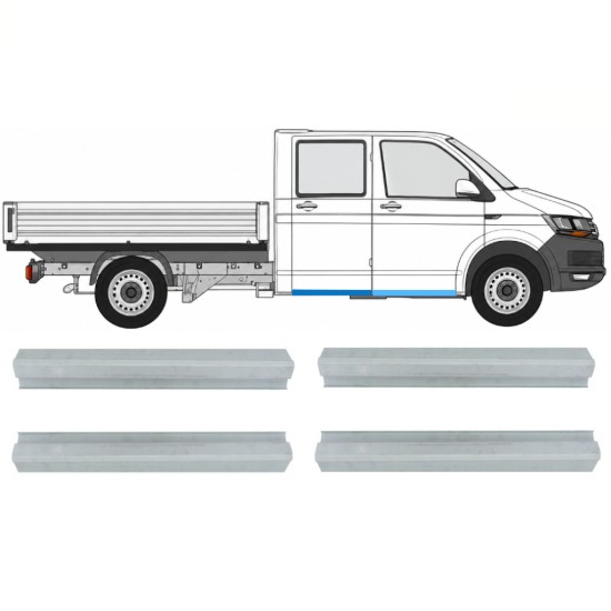 Priekšējais un aizmugurējais slieksnis priekš Volkswagen Transporter T6 2015-2024 / Kreisais+Labais 17132