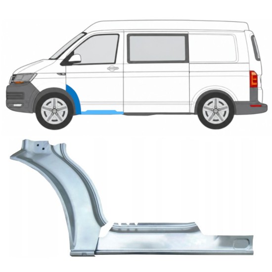 Slieksnis + priekšējā spārna daļa priekš Volkswagen Transporter T6 2015-2024 / Kreisā 17197