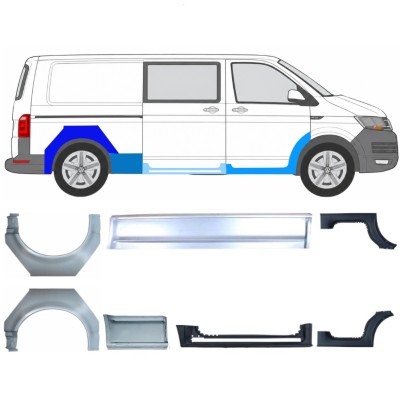 Slieksnis + aizmugurējā spārna daļa priekš Volkswagen Transporter T6 2015-2024 17138