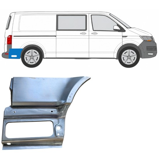Aizmugurējā arka apakšējā daļa aiz riteņa priekš Volkswagen Transporter T6 2015-2024 / Labā 17200