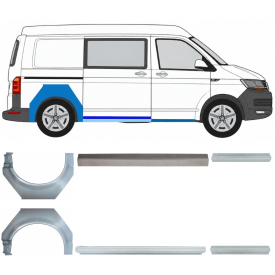 Slieksnis + aizmugurējā spārna daļa priekš Volkswagen Transporter T6 2015-2024 17137