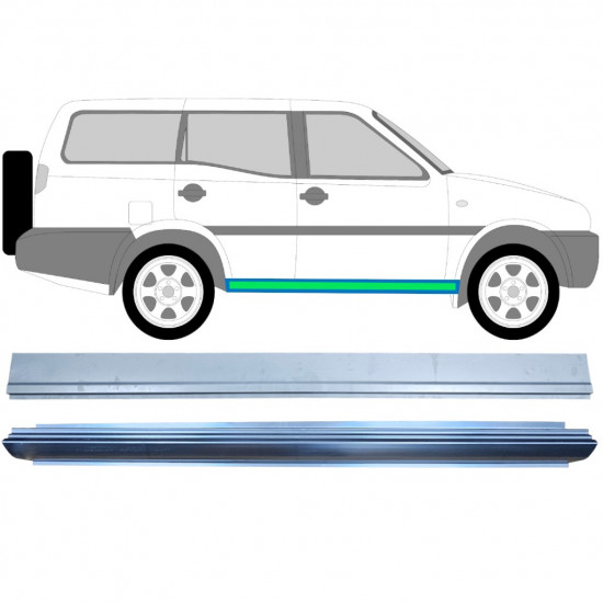 Iekšējais un ārējais slieksnis priekš Nissan Terrano 1993-1999 / Kreisais = Labais (simetrisks) / Komplekts 11963