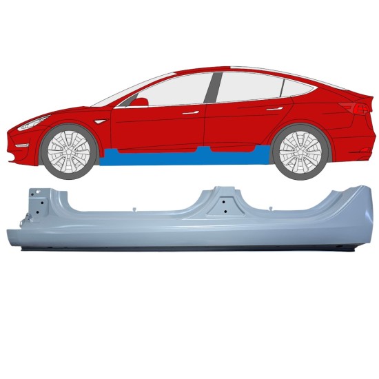 Pilns slieksnis priekš Tesla Model 3 2017-2023 / Kreisā 17287