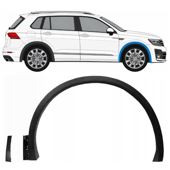 Priekšējā spārna sānu josla priekš Volkswagen Tiguan 2016-2020 R-Line / Labā / Komplekts 14848