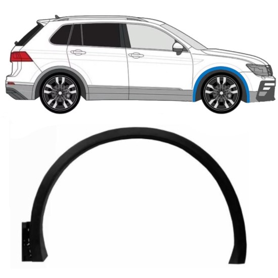 Priekšējā spārna sānu josla priekš Volkswagen Tiguan 2016-2024 R-Line / Labā 14861 Priekšējā spārna sānu josla priekš Volkswagen Tiguan 2016-2024 R-Line / Labā 14861