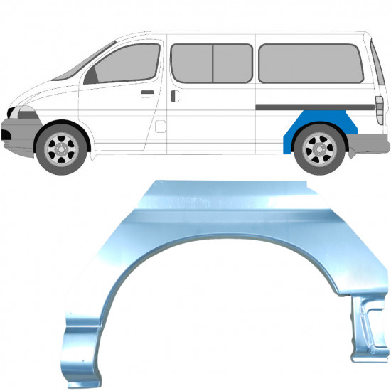 Aizmugurējā arka priekš Toyota Hiace 1995-2006 / Kreisā 7069