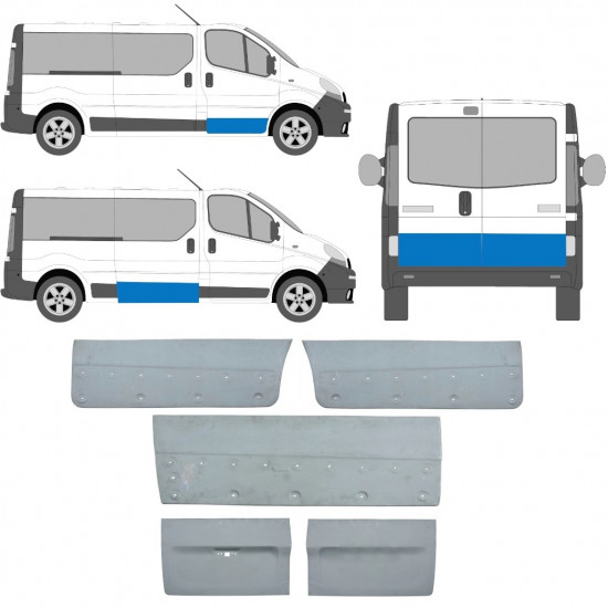 Durvju panelis priekš Renault Trafic Vivaro Primastar 2001-2014 / Komplekts 12628