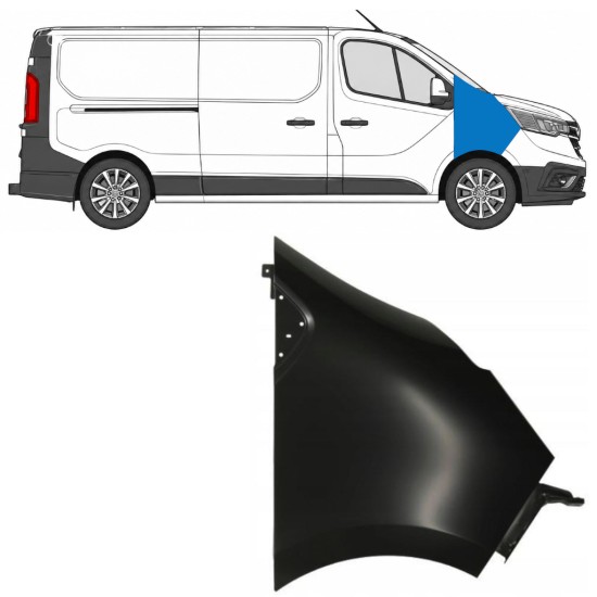 Priekšējais spārns priekš Renault Trafic 2014- 2021-2026 / Labā 17104