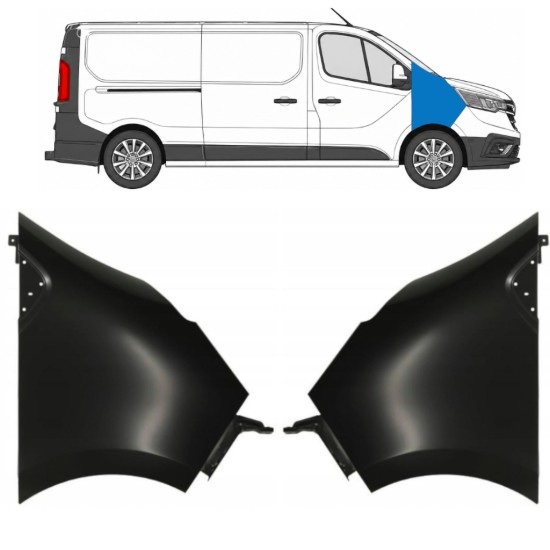Priekšējais spārns priekš Renault Trafic 2014- 2021-2026 / Kreisais+Labais / Komplekts 17106