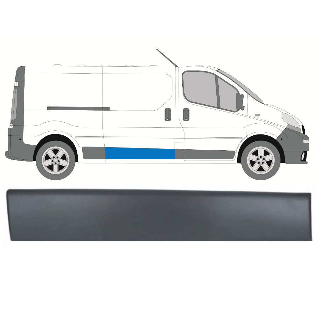 Bīdāmo Durvju Sānu Josla Priekš Renault Trafic 2001-2014 / Labā 8203