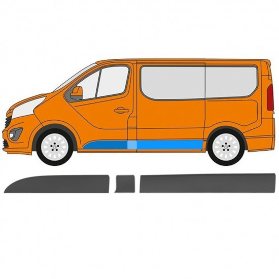 Sānu josla priekš Renault Trafic 2014- / SWB / Kreisā / Komplekts 11257