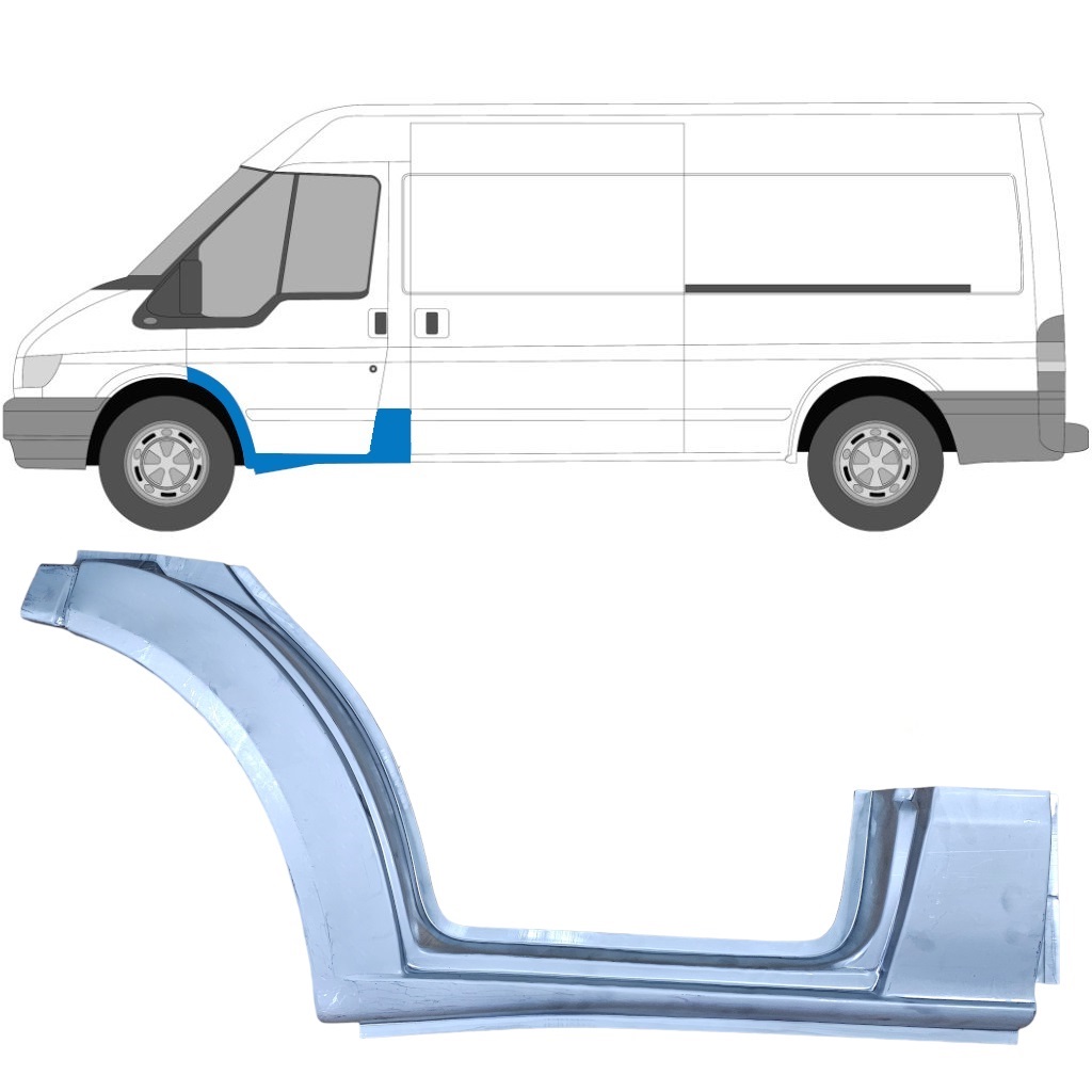 Slieksnis + Priekšējā Riteņa Arka Priekš Ford Transit 2000-2013 / Kreisā 9078