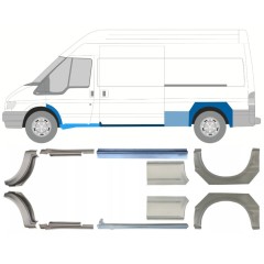 Slieksnis + aizmugurējā spārna daļa priekš Ford Transit 2000-2013 / Komplekts 12678