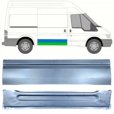 Bīdāmo durvju iekšējā un ārējā daļa priekš Ford Transit 2000-2013  / MWB / LWB / Labā /  12665