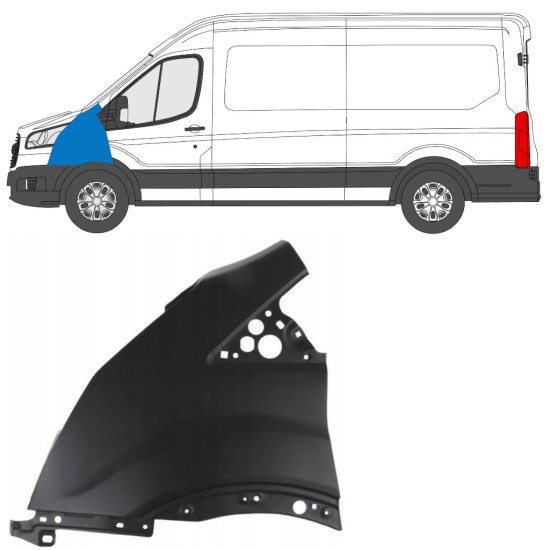 Priekšējais spārns priekš Ford Transit 2014- 2014-2019 / Kreisā 17093