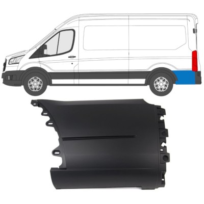 Aizmugurējā spārna sānu josla aiz riteņa priekš Ford Transit 2014- / Kreisā 14671