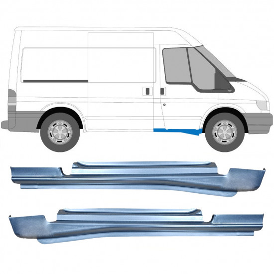 Priekšpuse durvju slieksnis  priekš Ford Transit 2000-2013 / Kreisais+Labais / Komplekts 10622