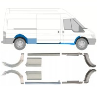 Slieksnis + aizmugurējā spārna daļa priekš Ford Transit 2000-2013 / Kreisais+Labais / Komplekts 10630