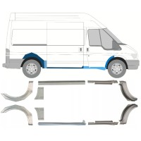 Slieksnis + aizmugurējā spārna daļa priekš Ford Transit 2000-2013 / Kreisais+Labais / Komplekts 10637