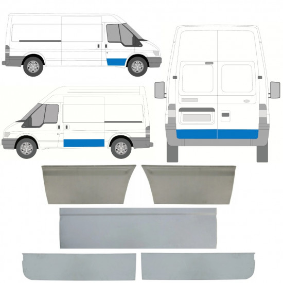 Durvju panelis priekš Ford Transit 2000-2013 / Komplekts 11389