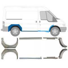 Slieksnis + aizmugurējā spārna daļa priekš Ford Transit 2000-2013 / Komplekts 9694