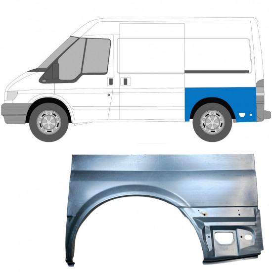 Aizmugurējā arka priekš Ford Transit 2000- / SWB / Kreisā 7161