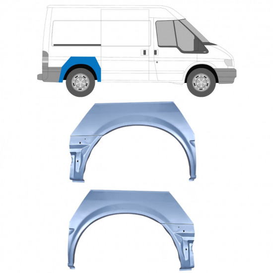 Aizmugurējā arka priekš Ford Transit 2000- / SWB / Kreisais+Labais / Komplekts 10086