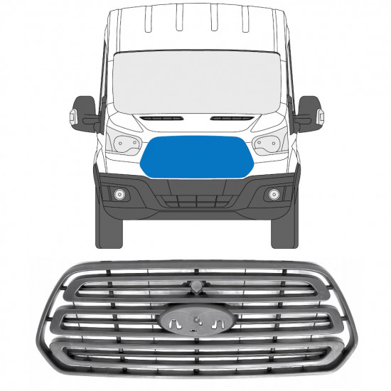 Pelēks režģis priekš Ford Transit 2014- 8030